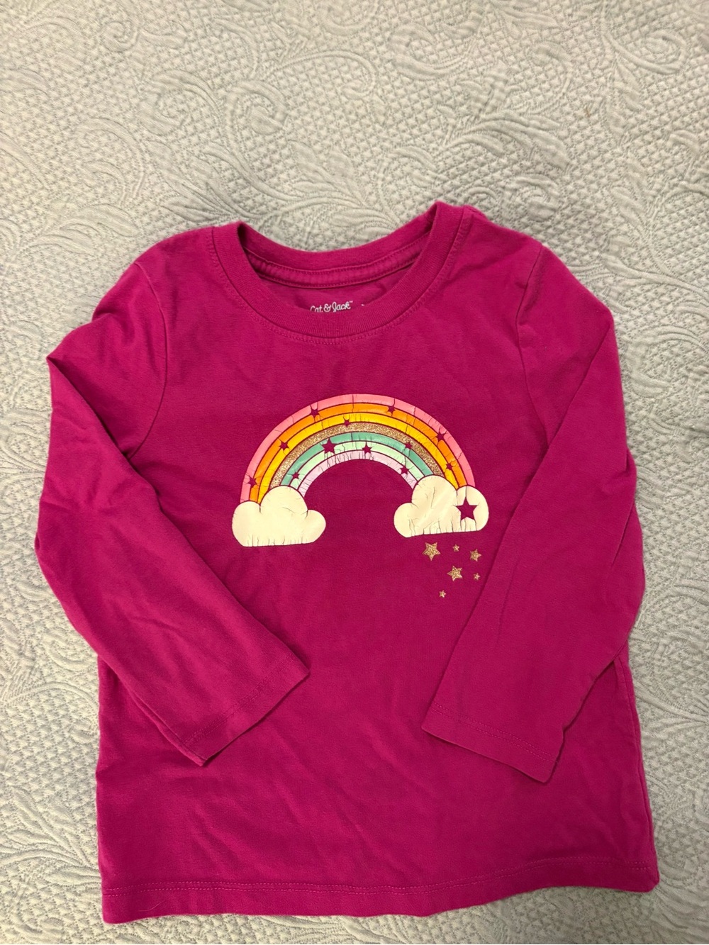 Cat & Jack Magenta Rainbow & Cloud Long-Sleeve Tee - Kids